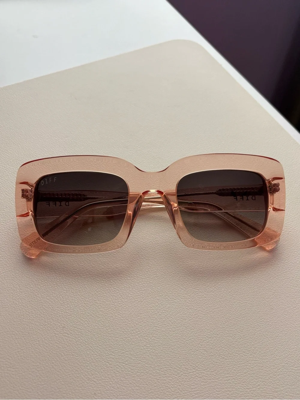 DIFF Oversized Square Pink Sunglasses